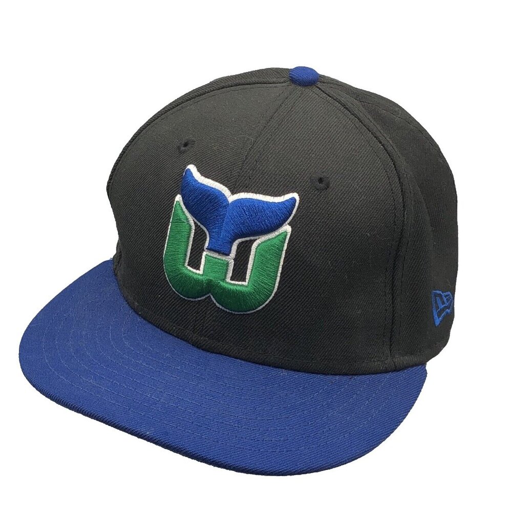 Hartford Whalers New Era Fitted Vintage Hockey Wool Hat Cap Size 7-1/8